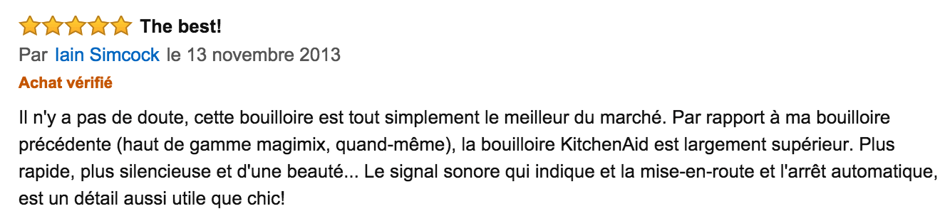 commentaire Kitchenaid 5KEK1522