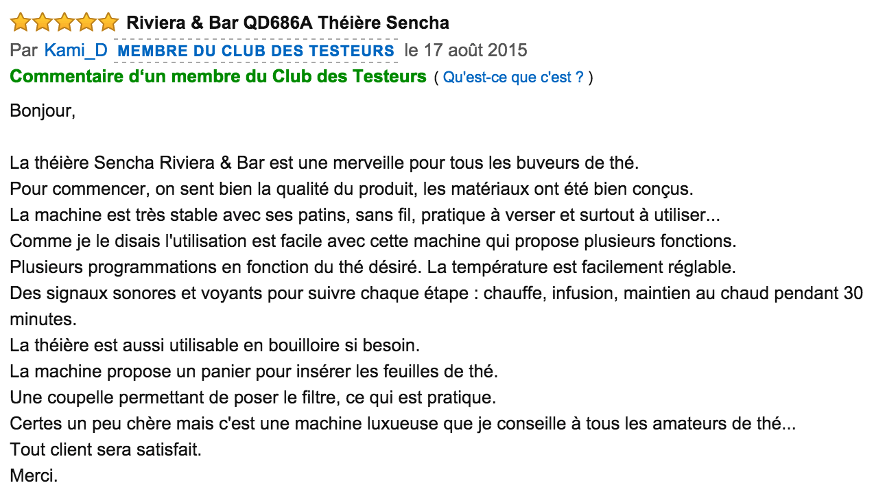 commentaire Sencha Riviera & Bar