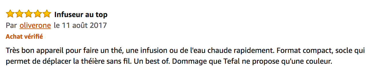 commentaire tefal magic tea